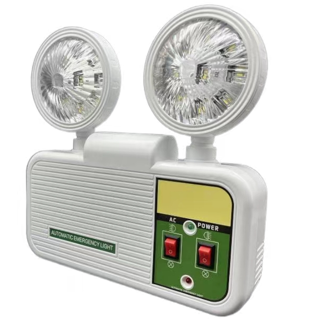LED Twin-head Lamp Surface Working 3hours Rechargeable Battery Non-maintained 3W LED Emergency Dual-head Light 