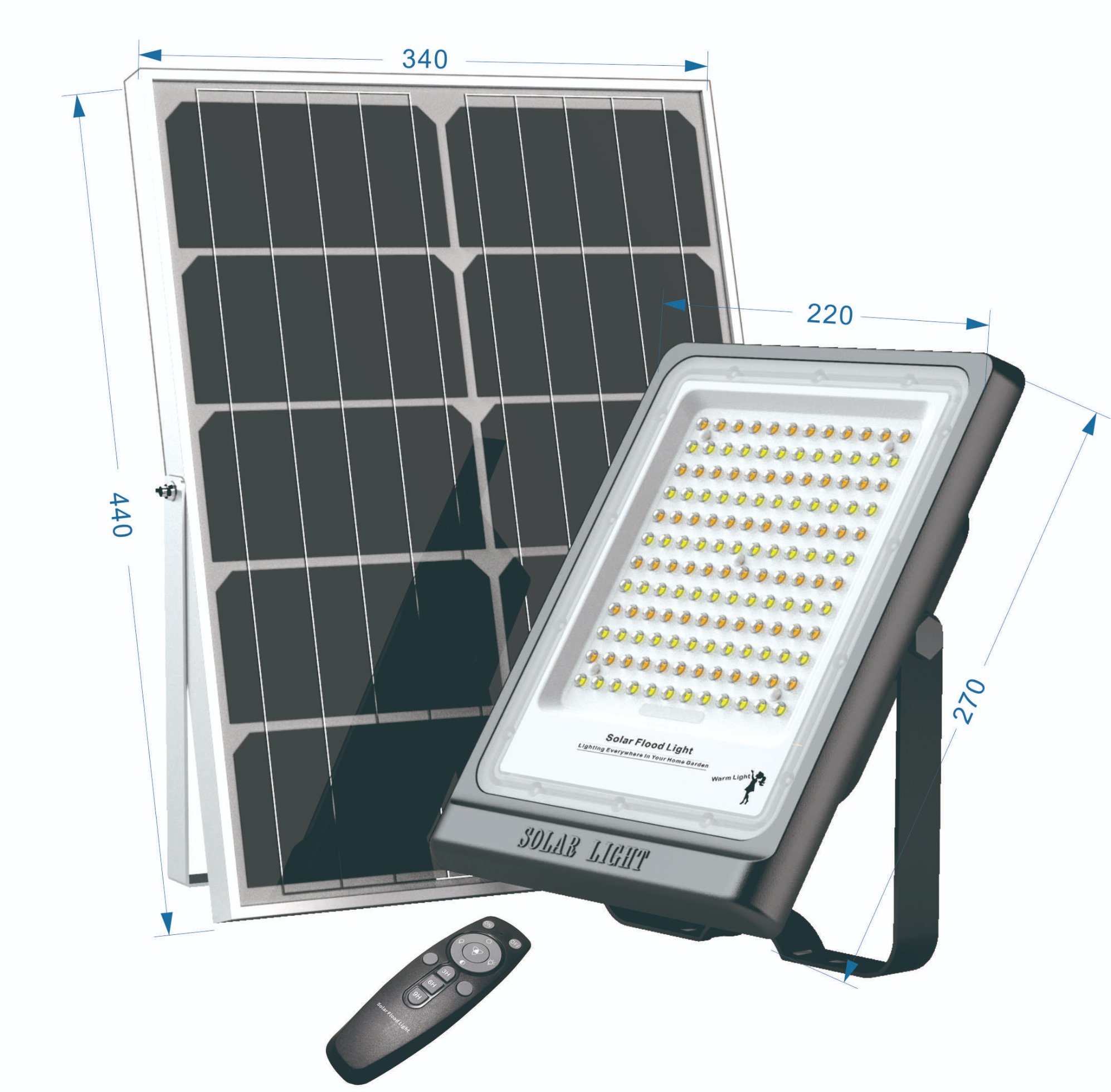 Outdoor Solar Square Light / Solar LED Light / Solar High Luminous LED Flood Light 100W-200W