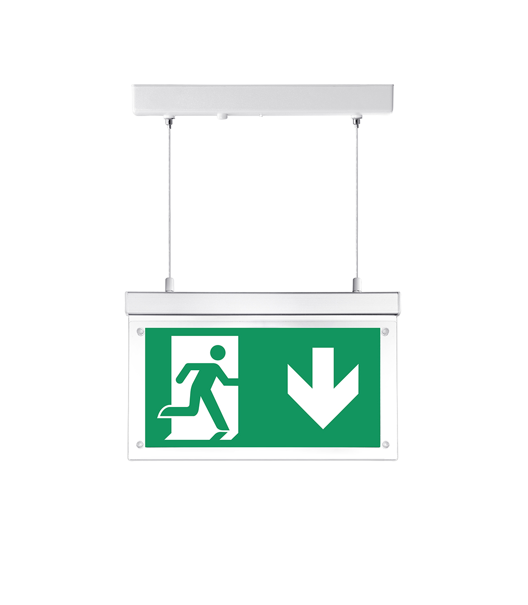 2023 New PC Material Rechargeable Ni-cd Battery Safety White LED Emergency Exit Sign Light