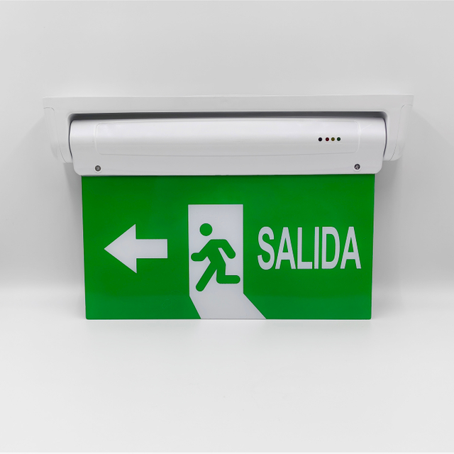 White Green Printing Rechargeable Ni-cd Battery Emergency Exit Sign LED Lights